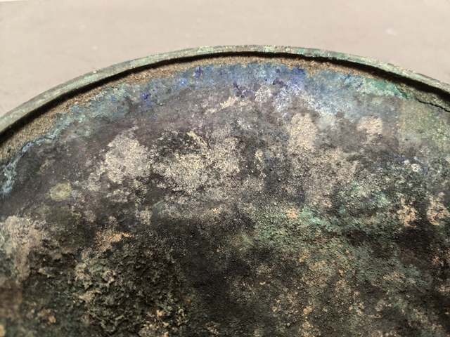 古玩銅器漢代青銅鼎蓋真品鑒賞圖