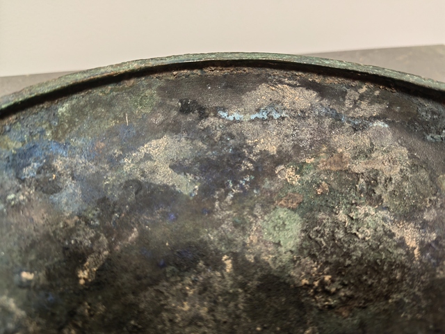 古玩銅器漢代青銅鼎蓋真品鑒賞圖