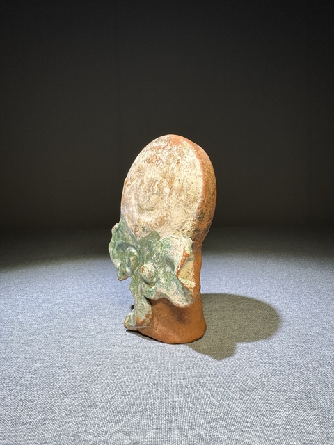 古玩陶瓷【館藏級重器】唐代:紅陶彩繪如意云紋陶鼓【身份顯赫】【級別極高】拍賣，當前價格0元