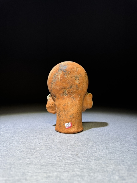 古玩陶瓷【館藏級重器】唐代:紅陶彩繪如意云紋陶鼓【身份顯赫】【級別極高】拍賣，當前價格0元