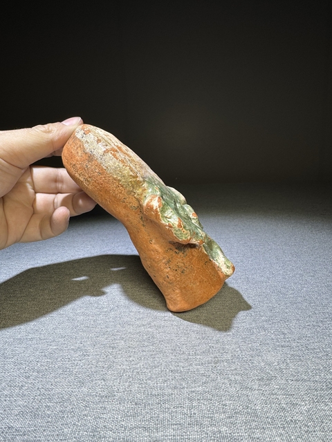 古玩陶瓷【館藏級重器】唐代:紅陶彩繪如意云紋陶鼓【身份顯赫】【級別極高】拍賣，當前價格0元