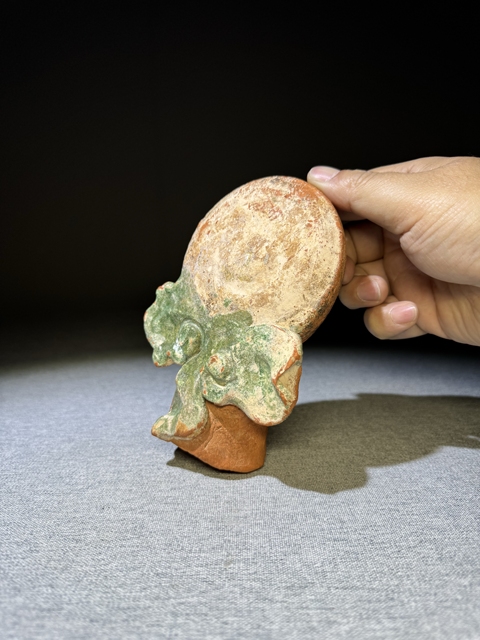 古玩陶瓷【館藏級重器】唐代:紅陶彩繪如意云紋陶鼓【身份顯赫】【級別極高】拍賣，當前價格0元