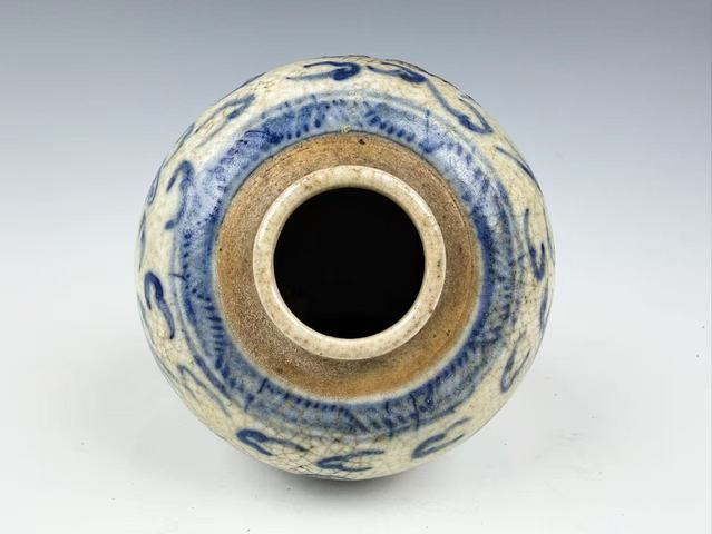 古玩陶瓷清中晚·青花鳳紋罐拍賣，當(dāng)前價格376元