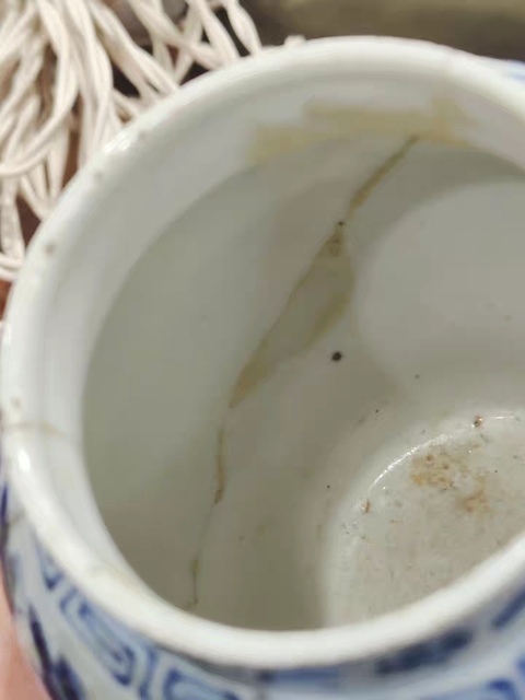 古玩陶瓷晚清青花小將軍罐真品鑒賞圖