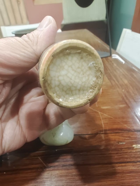 古玩陶瓷晚清哥釉五彩瓶真品鑒賞圖