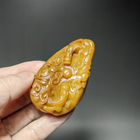 古玩雜項壽山石手把件真品鑒賞圖