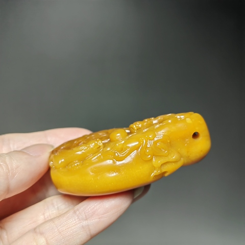 古玩雜項壽山石手把件真品鑒賞圖