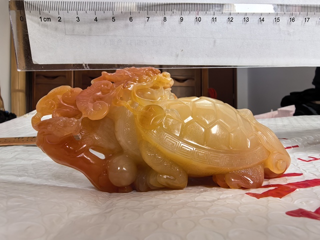 古玩玉器龍龜玉擺件真品鑒賞圖