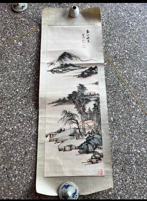 古玩字畫定山款寫意山水拍賣，當前價格35500元