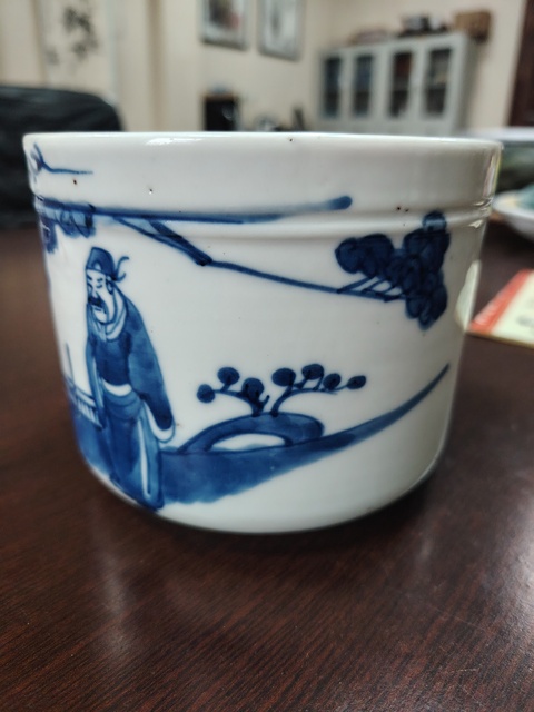 古玩陶瓷青花三星高照?qǐng)D香爐真品鑒賞圖