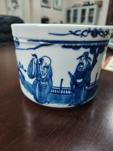 古玩陶瓷青花三星高照?qǐng)D香爐真品鑒賞圖