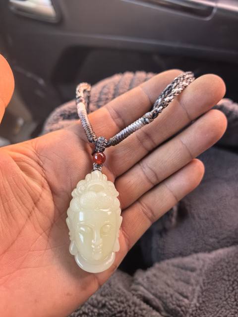 古玩玉器和田玉佛頭掛件真品鑒賞圖