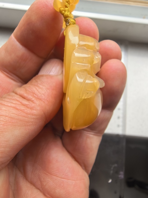 古玩玉器黃龍玉雕“佛公掛件”真品鑒賞圖