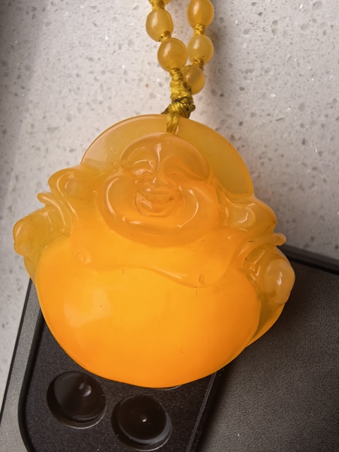 古玩玉器黃龍玉雕“佛公掛件”真品鑒賞圖