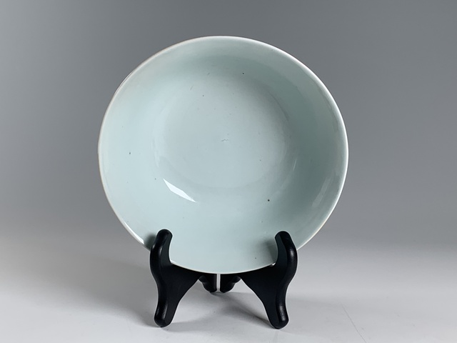 古玩陶瓷清乾隆·青花釉里紅梅竹雙青詩文碗拍賣，當前價格1776元