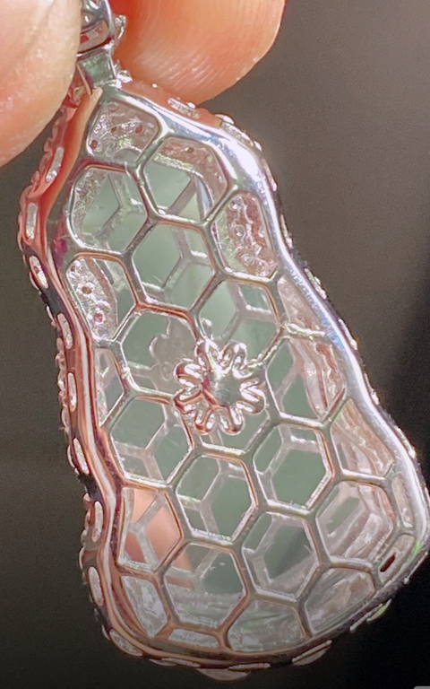 古玩玉器翡翠鑲嵌“觀音掛件”真品鑒賞圖