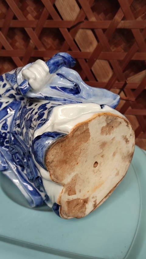 古玩陶瓷民國解放初青花福德財神福德正神拍賣，當前價格1832元