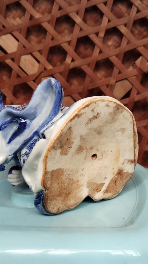 古玩陶瓷民國解放初青花福德財神福德正神拍賣，當前價格1832元