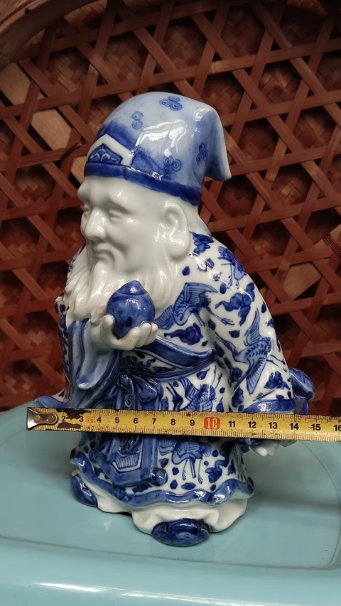 古玩陶瓷民國解放初青花福德財神福德正神拍賣，當前價格1832元