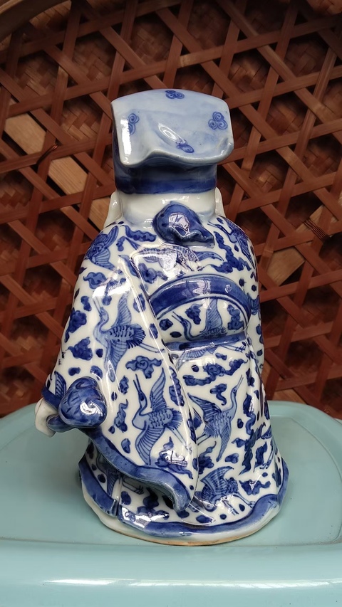 古玩陶瓷民國解放初青花福德財神福德正神拍賣，當前價格1832元