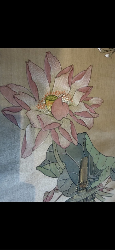 古玩字畫(huà)佚名工筆博古花卉立軸真品鑒賞圖