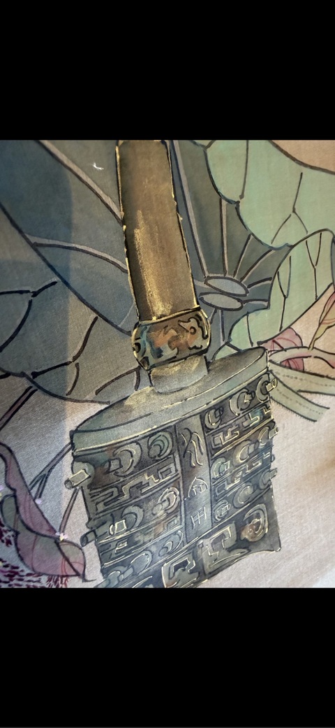 古玩字畫(huà)佚名工筆博古花卉立軸真品鑒賞圖