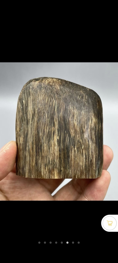 古玩雜項披毛犀角料真品鑒賞圖