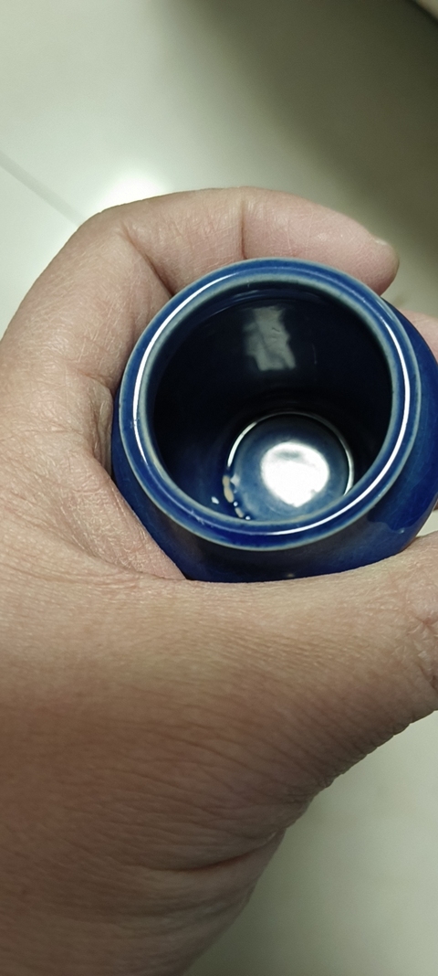 古玩陶瓷藍釉小罐真品鑒賞圖