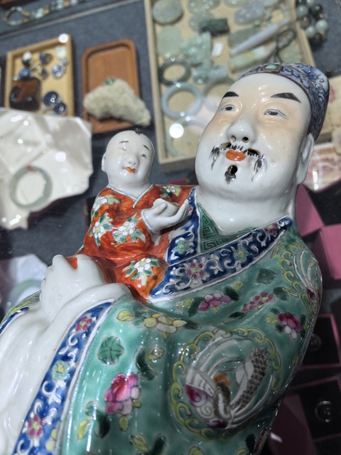 古玩陶瓷張仙送子真品鑒賞圖