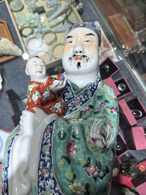 古玩陶瓷張仙送子真品鑒賞圖