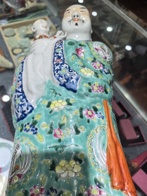 古玩陶瓷張仙送子真品鑒賞圖