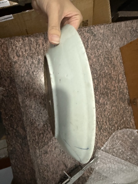 古玩陶瓷晚清青花釉里紅魚(yú)盤(pán)真品鑒賞圖