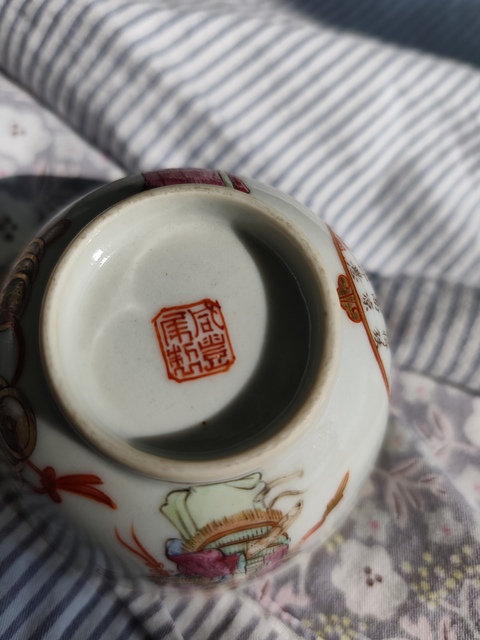 古玩陶瓷無雙譜蓋碗真品鑒賞圖