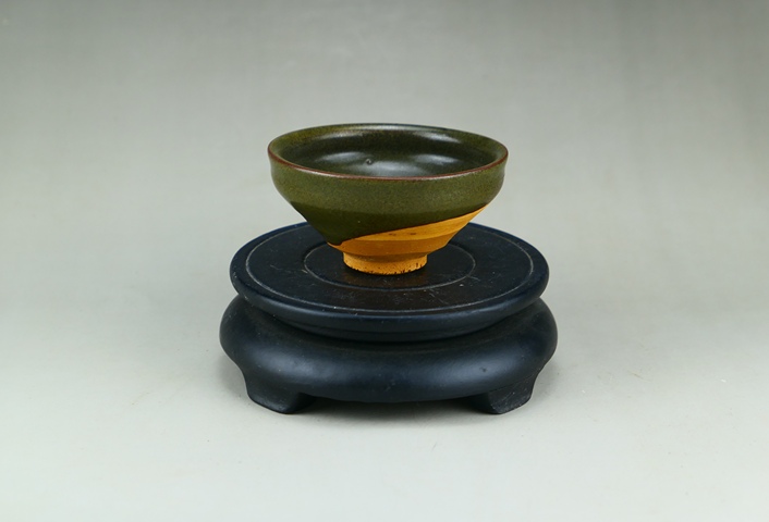 古玩陶瓷精品:南宋吉州窯茶葉末釉茶盞（珍貴釉色）拍賣，當前價格1052元