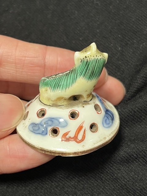 古玩陶瓷青花加彩爐真品鑒賞圖