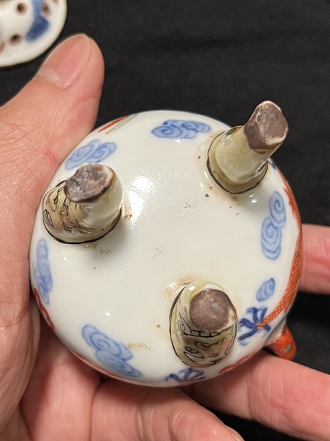 古玩陶瓷青花加彩爐真品鑒賞圖