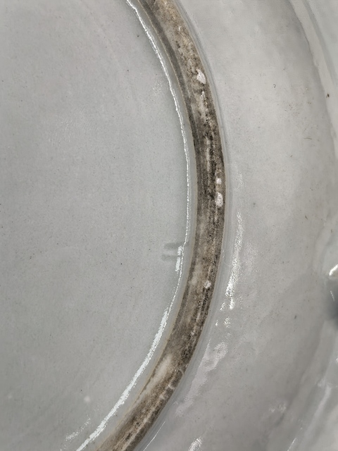 古玩陶瓷清代乾隆時(shí)期墨彩描金花卉紋溫盤(pán)拍賣，當(dāng)前價(jià)格2888元