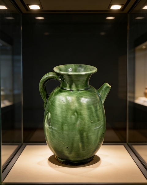 古玩陶瓷唐·綠執壺拍賣，當前價格50000元
