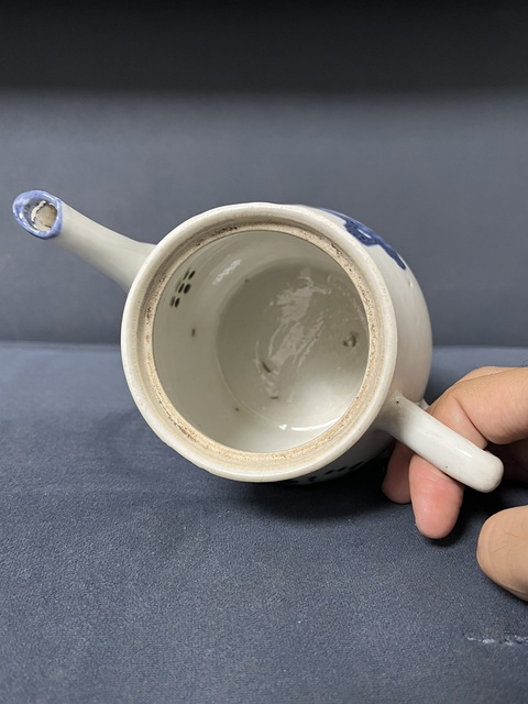 古玩陶瓷青花福祿壽三星高照圖茶壺拍賣，當前價格688元