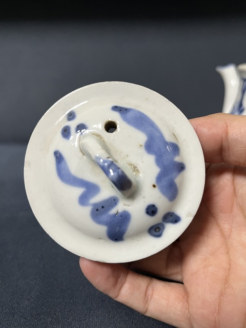 古玩陶瓷青花福祿壽三星高照圖茶壺拍賣，當前價格688元