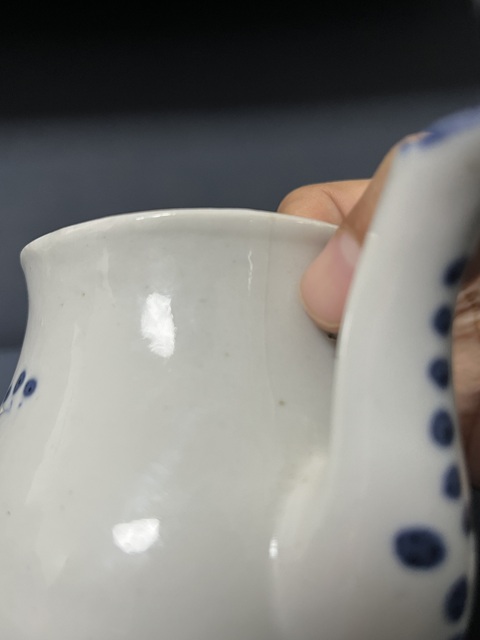 古玩陶瓷青花福祿壽三星高照圖茶壺拍賣，當前價格688元