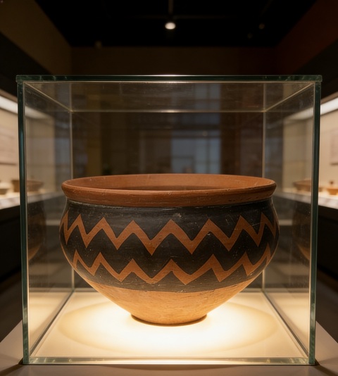 古玩陶瓷仰韶文化·廟底溝類型·彩陶缽拍賣，當前價格15000元