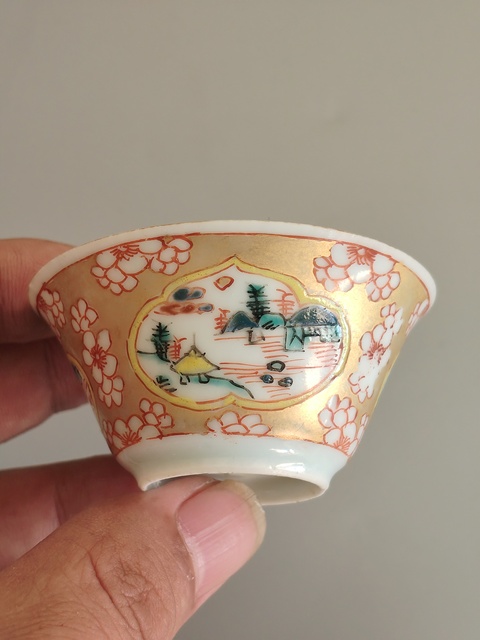 古玩陶瓷五彩杯真品鑒賞圖