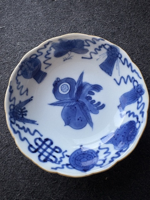 古玩陶瓷青花三多紋盤（日本）真品鑒賞圖