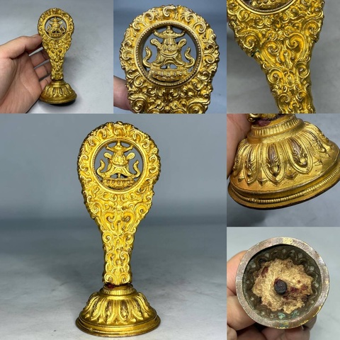 古玩銅器寶幢真品鑒賞圖