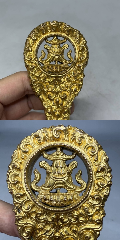 古玩銅器寶幢真品鑒賞圖