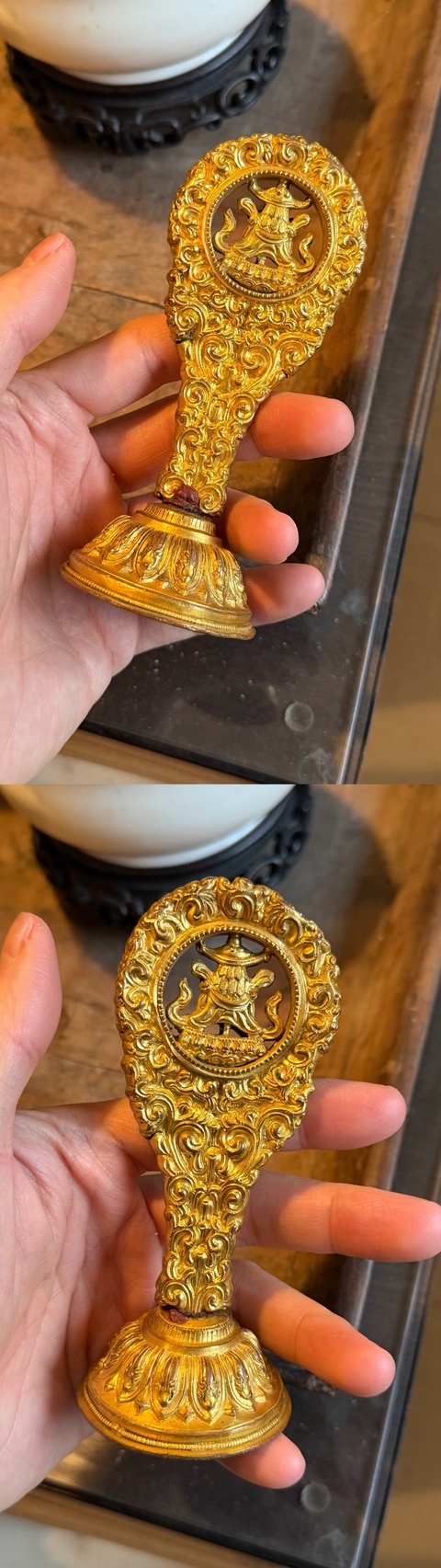 古玩銅器寶幢真品鑒賞圖