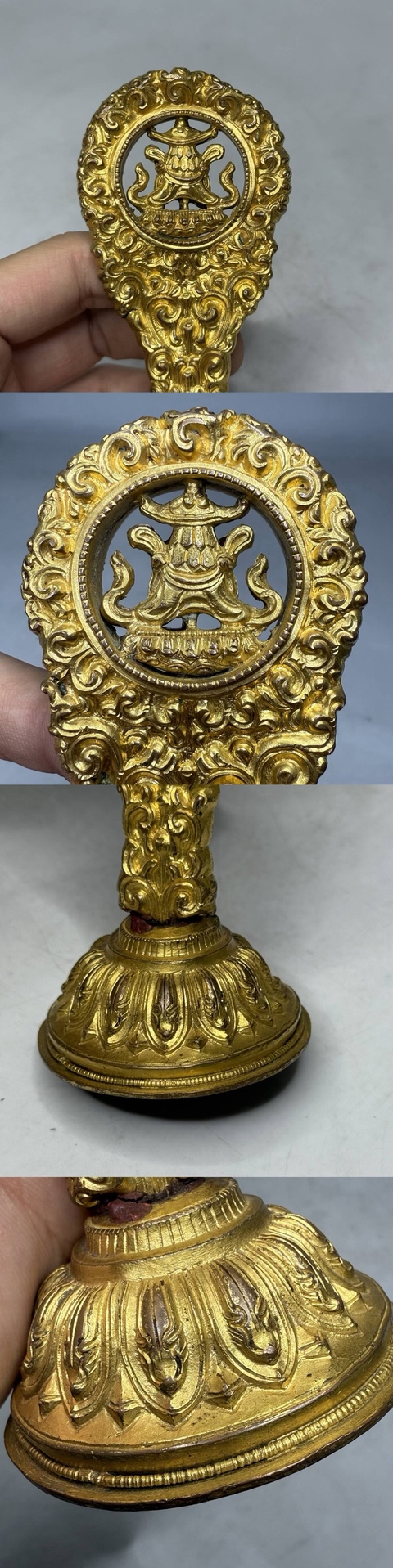 古玩銅器寶幢真品鑒賞圖