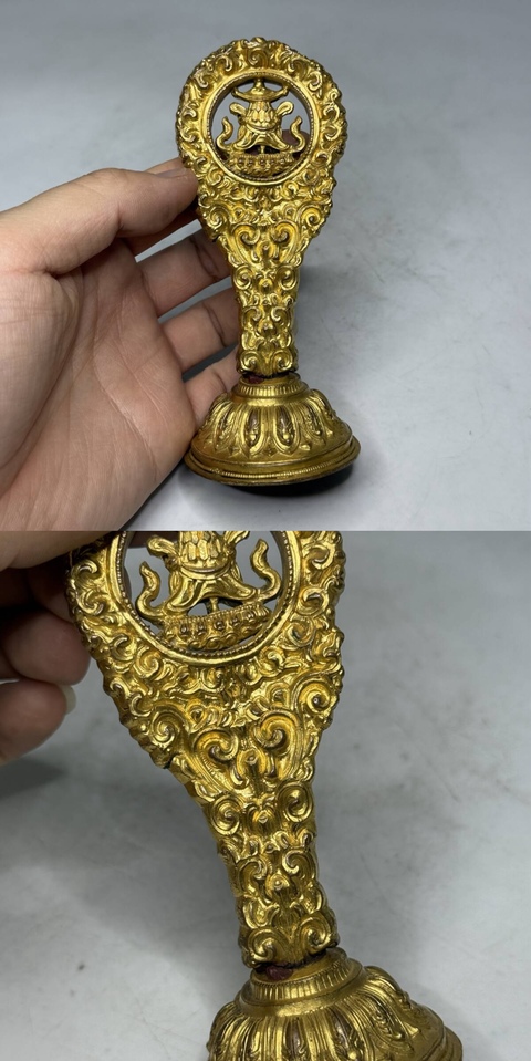 古玩銅器寶幢真品鑒賞圖