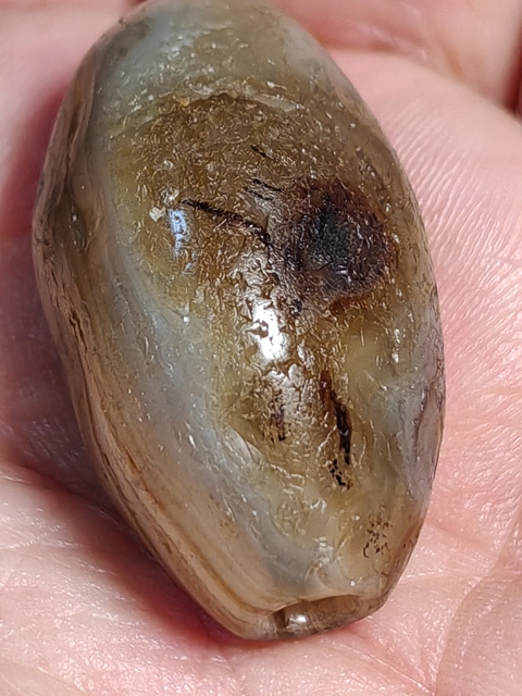 古玩玉器纏絲瑪瑙珠真品鑒賞圖